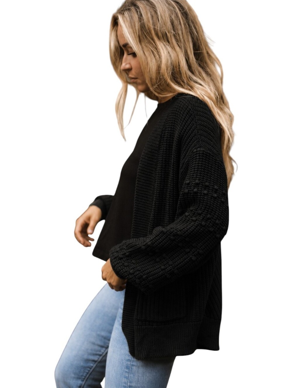 Jackson Rowe Kolana Cotton Cardigan Women's Small Black